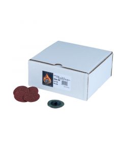 High Teck&trade; 224-50 R-Style Disc, 2 in Dia, 24 Grit, Aluminum Oxide, Polymer Backing