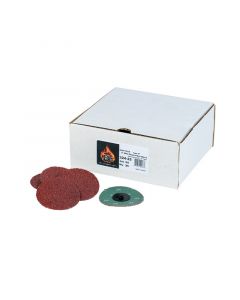 High Teck&trade; 324-25 R-Style Disc, 3 in Dia, 24 Grit, Aluminum Oxide, Polymer Backing