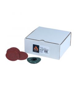 High Teck&trade; 350-25 R-Style Disc, 3 in Dia, 50 Grit, Aluminum Oxide, Polymer Backing