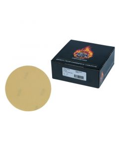 High Teck&trade; G6320 Premium Sanding Disc, 6 in Dia, P320 Grit, Aluminum Oxide, Resin Backing, Gold, Grip Attachment